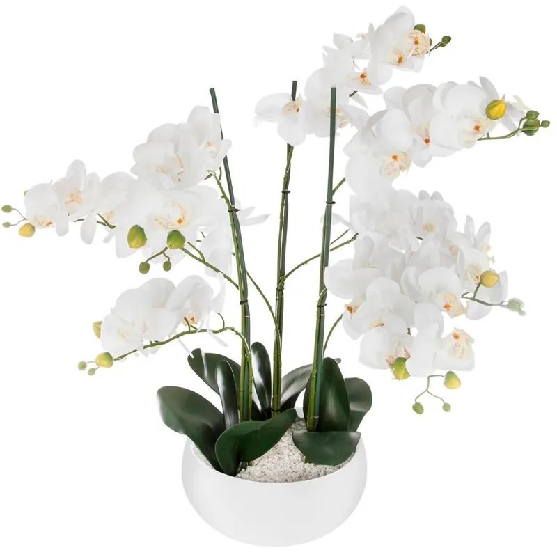 WELL HOME - Orquídea olla cerámica blanca H65