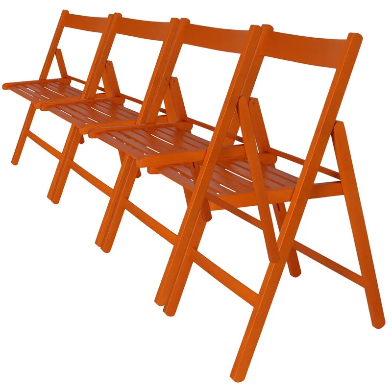 WELL HOME - Pack 4 Sillas BAS en madera de haya, acabado sin barniz