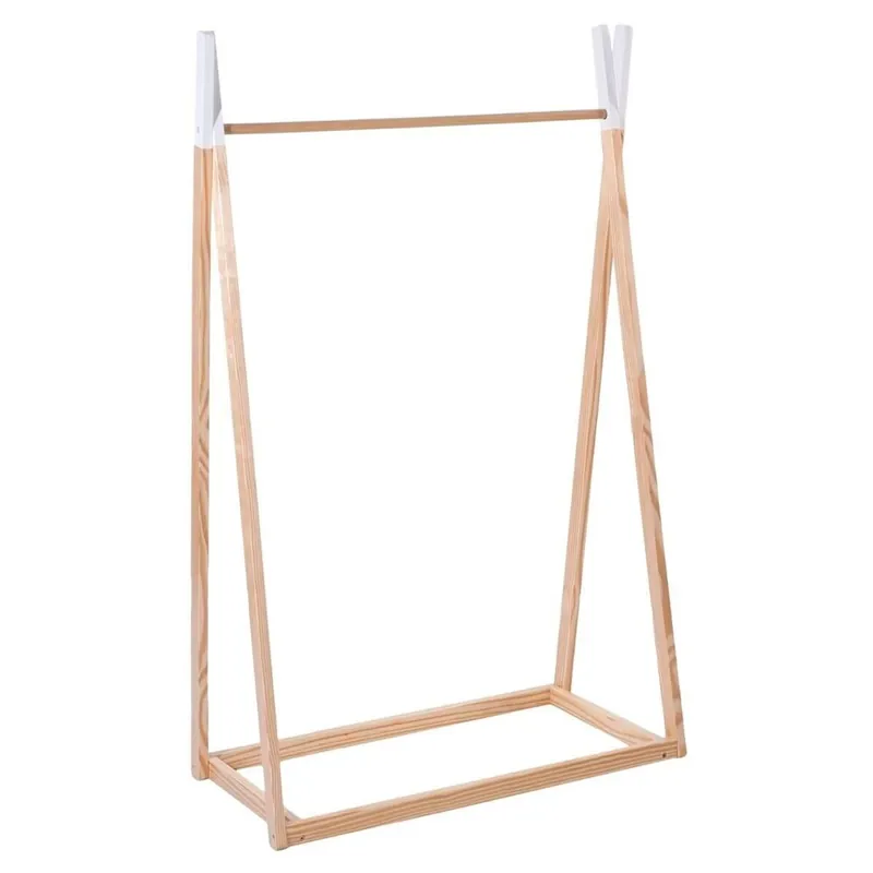 Well Home - Perchero Infantil de Madera - Color Natural H.126 cm práctico y espacioso
