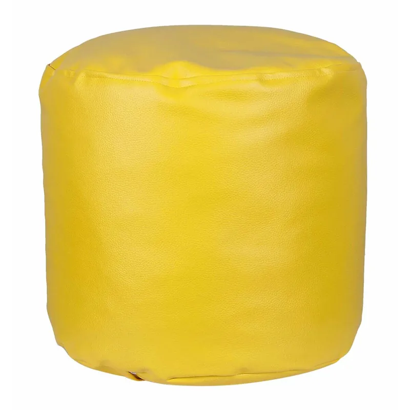 Well Home Puff Redondo Ø65x50cm Color Amarillo - Asiento Acolchado y Cómodo