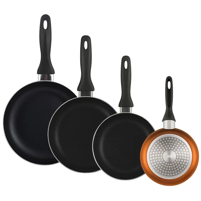 Well Home Set de 4 Sartenes Ø16Ø20Ø24Ø28cm de Aluminio en Bronce metalizado - Cocina