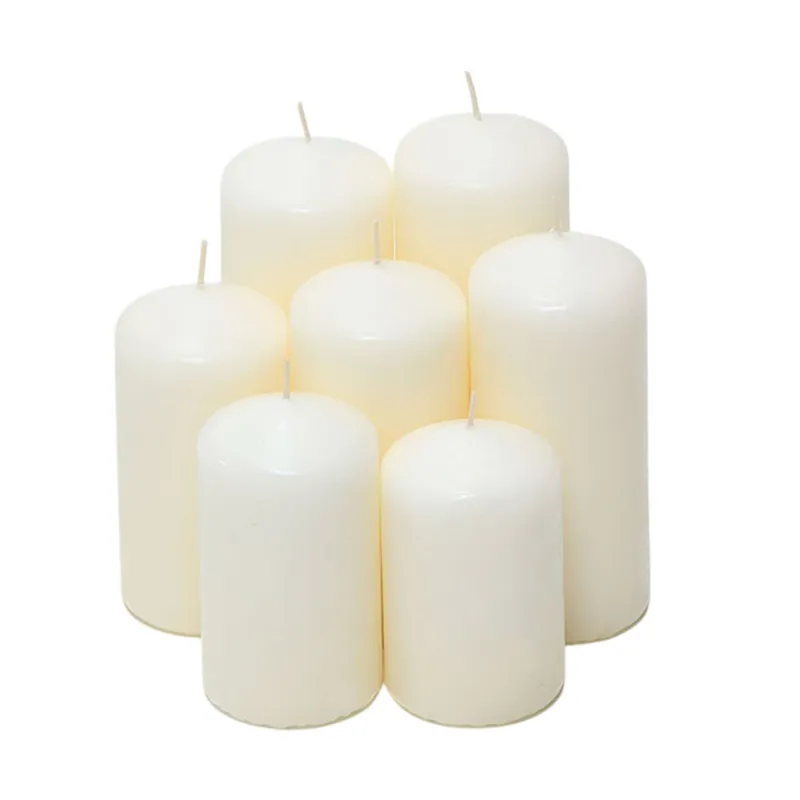 Well Home Set de Velas Blancas sin Esencia: 7 Tamaños Surtidos en Caja Retractilada - Decoración