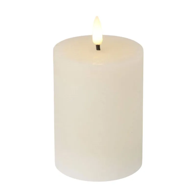 Well Home Vela LED de cera con Temporizador en color Blanco Ø7,5x10cm - Decoración