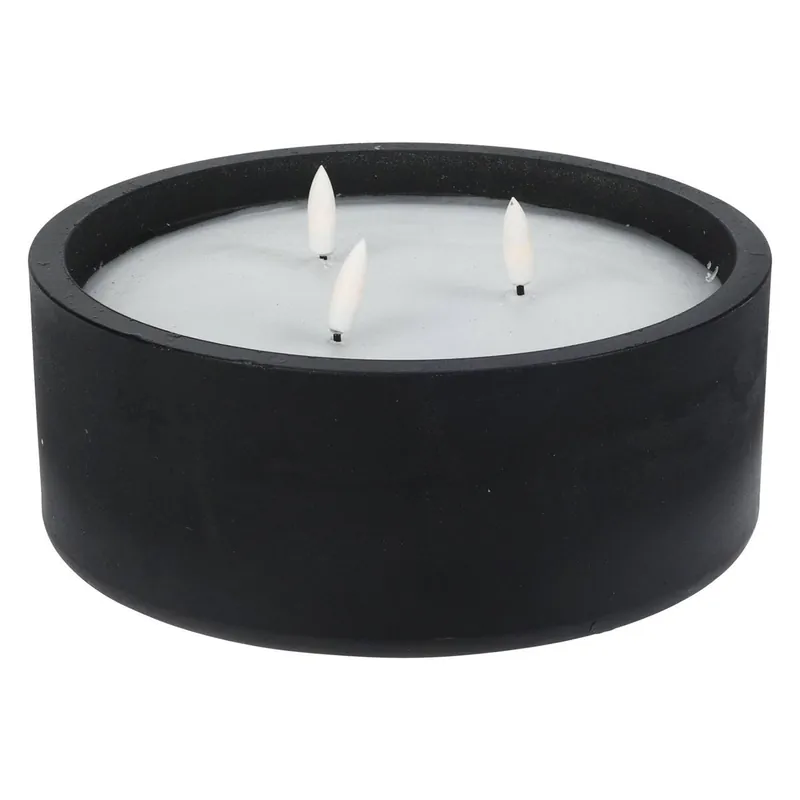 WELL HOME - Vela led formato redondo color negro Ø20x8cm