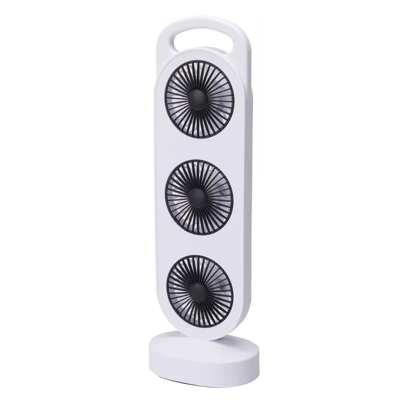 Well Home Ventilador USB, 3W, 3 velocidades, batería 1200mAh, blanco - Electrodomésticos