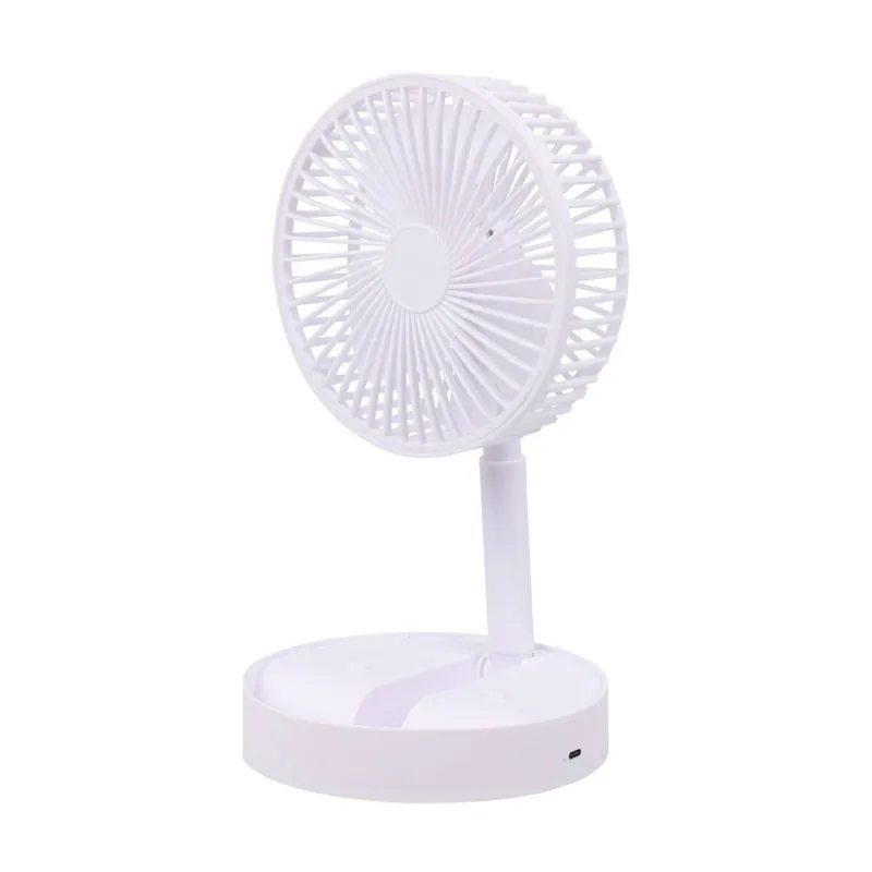 Well Home Ventilador USB plegable, Ø16,5cm, 3 velocidades, batería 1200mAh, blanco - Electrodomésticos