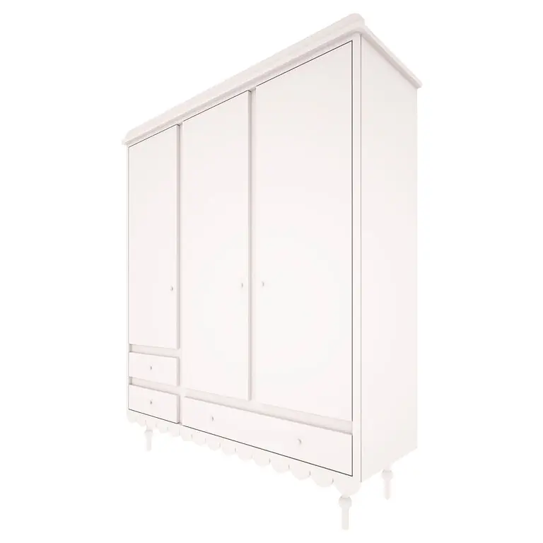 Wood Luck Babushka Armario 3 puertas 3 cajones Blanco - Muebles