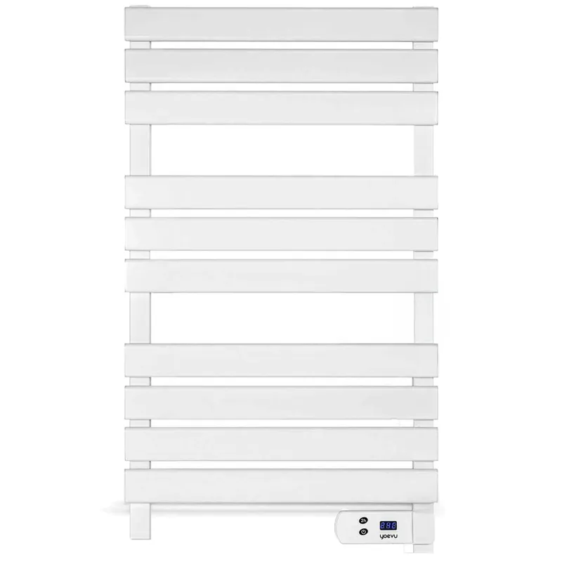 YOEVU - Radiador Toallero Eléctrico | Bajo Consumo 500W | Calienta Toallas IP24 | 2 Modos y Temporizador LED | Diseño Moderno e Instalación Fácil | Aluminio, Blanco