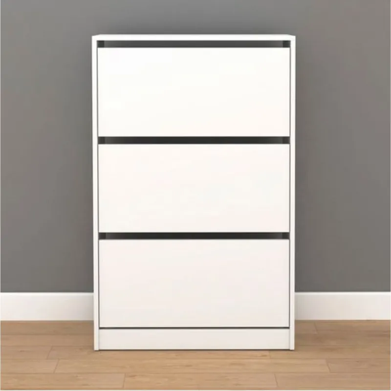 Zapatero Abril 3 puertas abatibles blanco 121x73x26 cm - Muebles