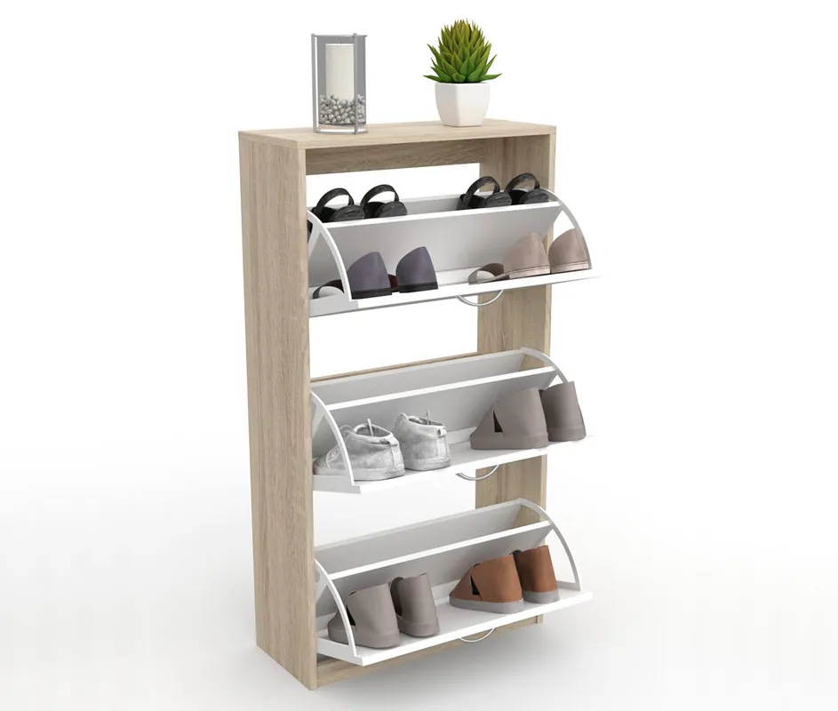Zapatero 3 Puertas, Mueble Armario, organizador zapatos, 105 x 60 x 24 cm Artico Dormidán - Muebles