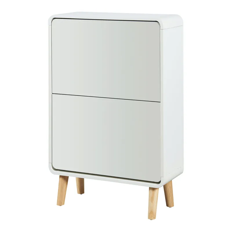 Zapatero Aure con 2 puertas abatibles 96x63x24 cm - Blanco [en.casa]