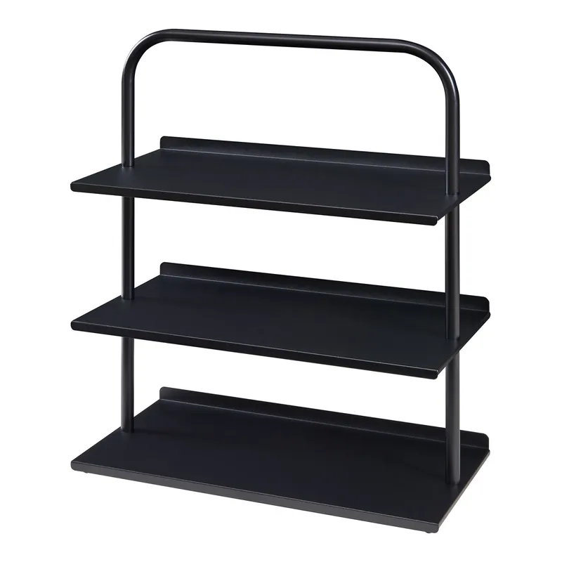 Zapatero Poytya 3 niveles acero 73x60x32 cm Color champán [en.casa] - Muebles