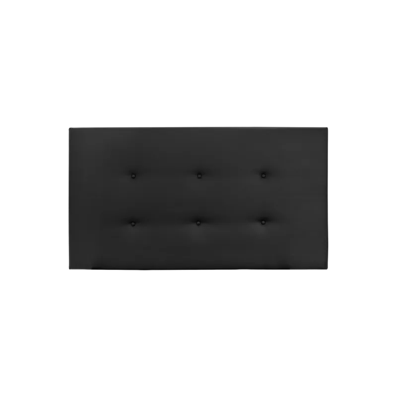 Cabecero tapizado de polipiel con botones en color negro de 90x80cm - Dormitorio