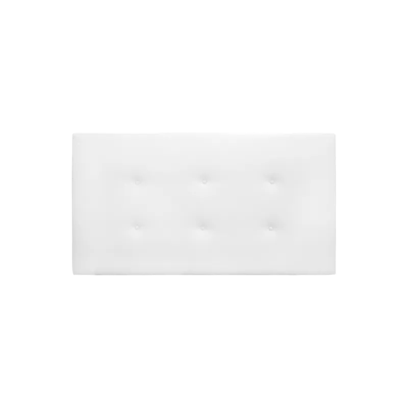 Cabecero tapizado de polipiel con botones en color blanco de 90x80cm - Dormitorio