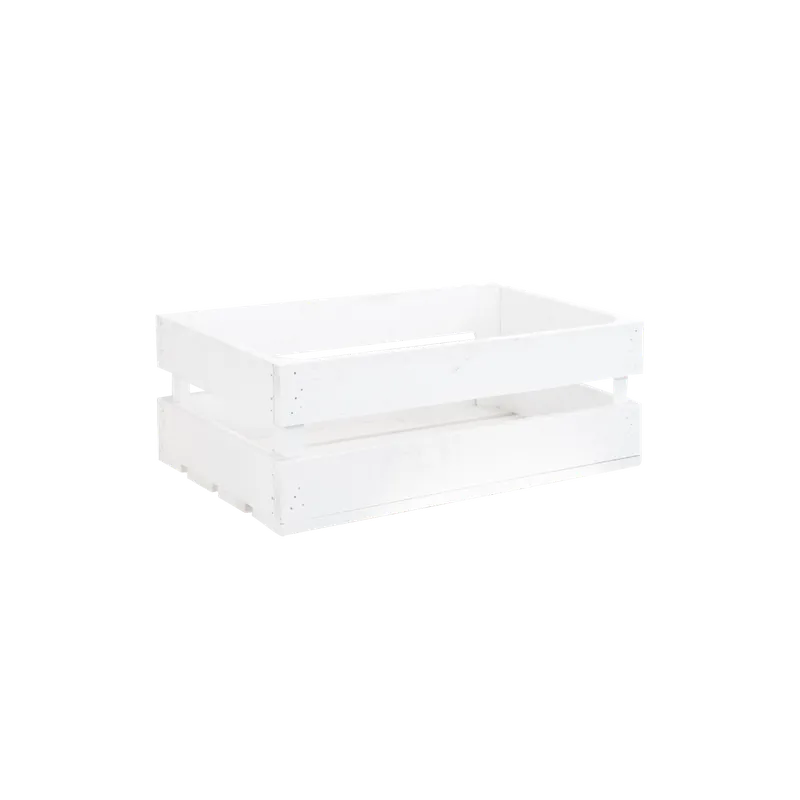 Caja de madera maciza en tono blanco de 49x31x18cm - Accesorios