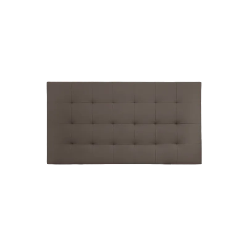Cabecero tapizado de polipiel con pliegues en color marrón de 90x80cm - Dormitorio