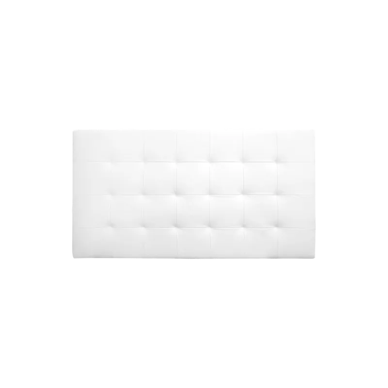 Cabecero tapizado de polipiel con pliegues en color blanco de 90x80cm - Dormitorio