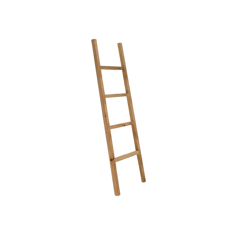 Escalera de madera maciza tono roble oscuro de 150x41cm - Accesorios
