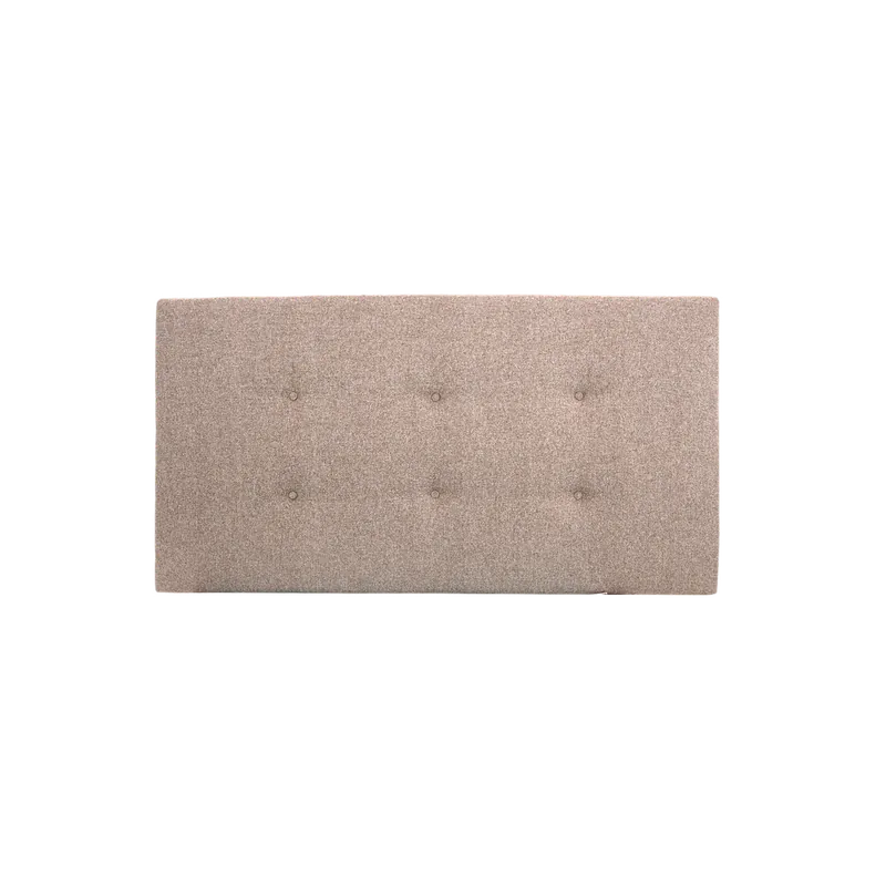 Cabecero tapizado de poliester con botones en color marrón de 90x80cm - Dormitorio
