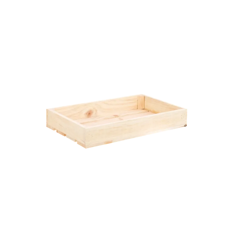 Caja de madera maciza en tono natural de 49x31x8cm - Accesorios
