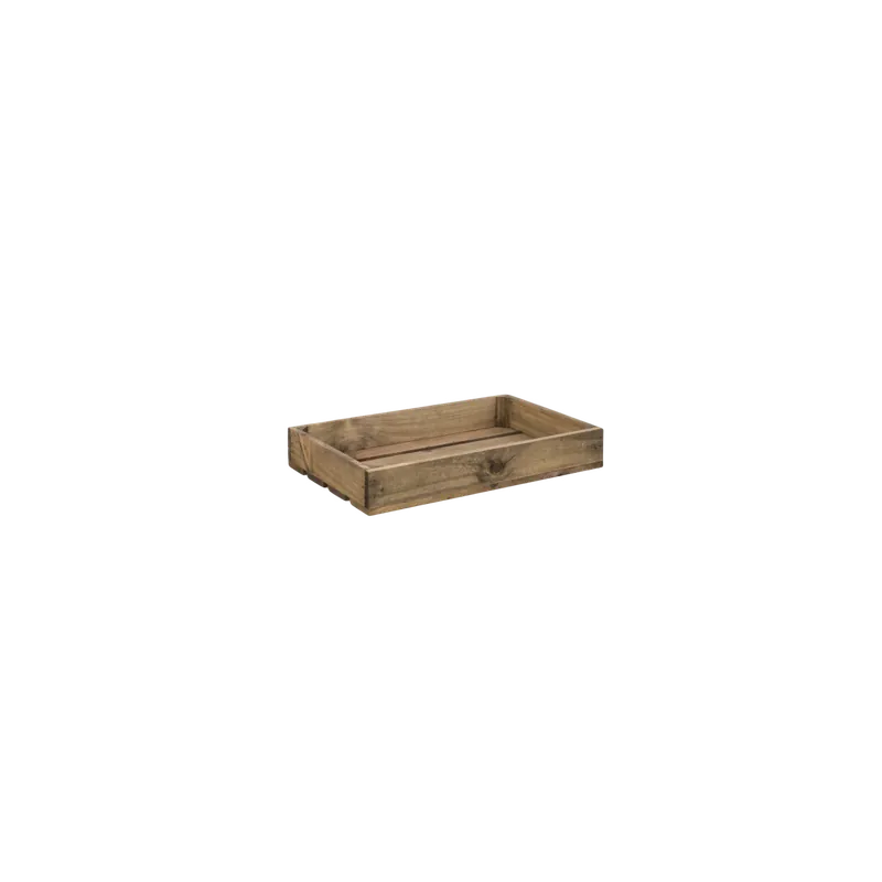 Caja de madera maciza en tono roble oscuro de 49x31x8cm - Accesorios