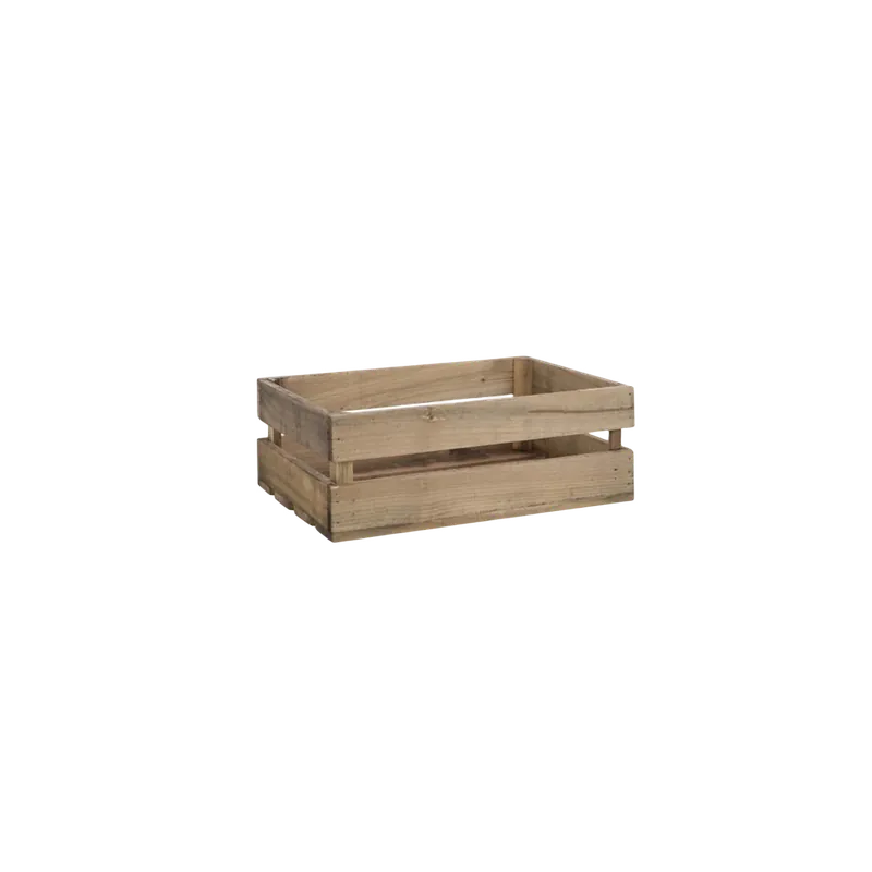 Caja de madera maciza en tono roble oscuro de 49x31x18cm - Accesorios