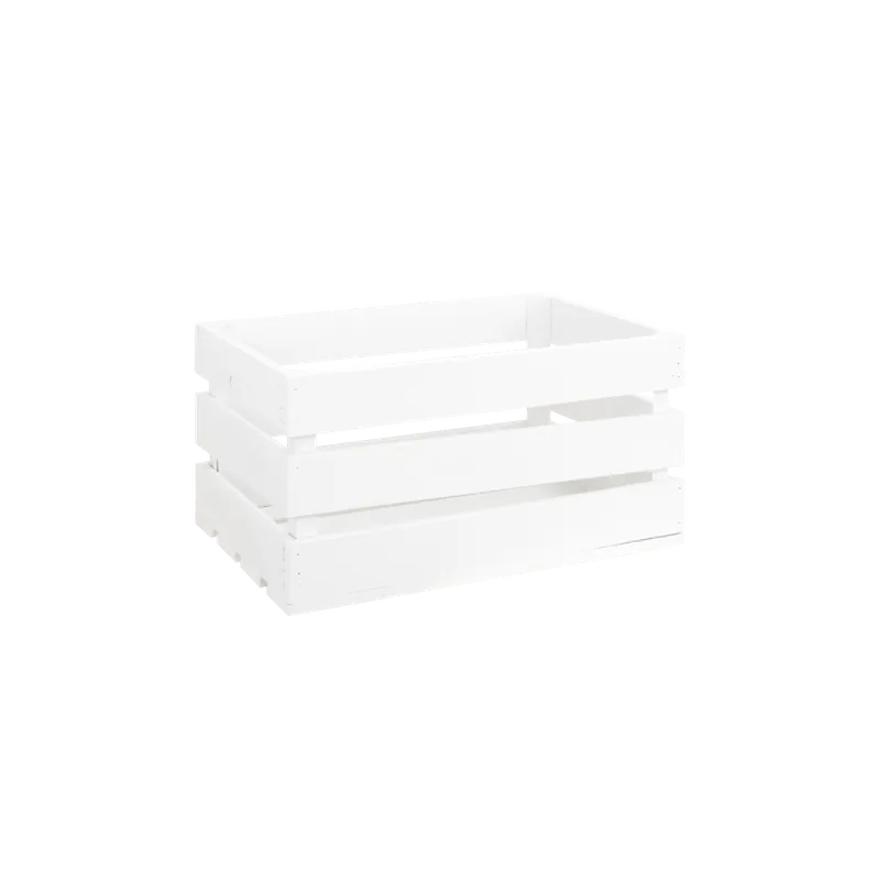 Caja de madera maciza en tono blanco de 49x26x30cm - Accesorios