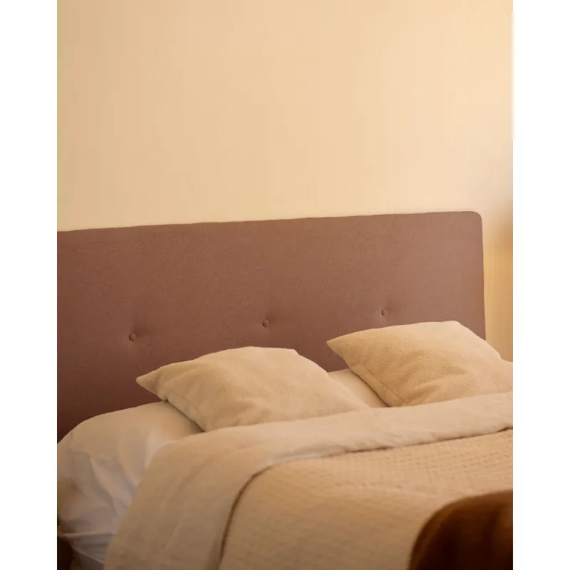 Cabecero tapizado de poliester con botones en color naranja de 90x60cm - Dormitorio