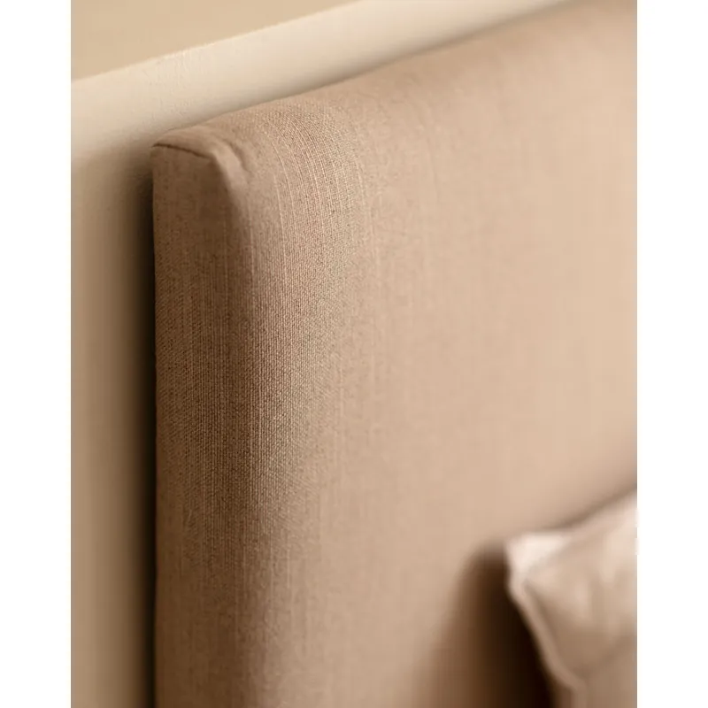 Cabecero tapizado de poliester liso en color canela de 90x60cm - Dormitorio
