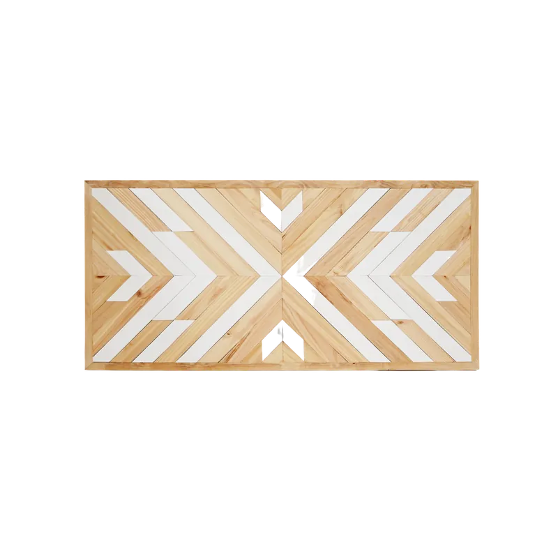 Cabecero de madera maciza estilo étnico en tonos natural y blanco de 80x165cm - Dormitorio