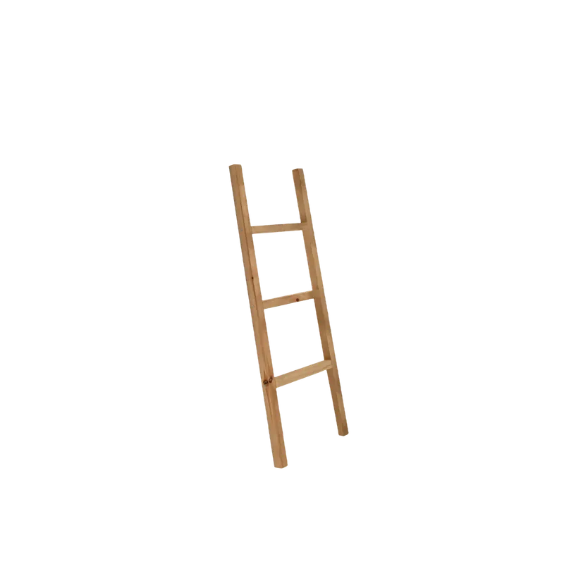 Escalera de madera maciza tono roble oscuro de 41x118cm - Accesorios
