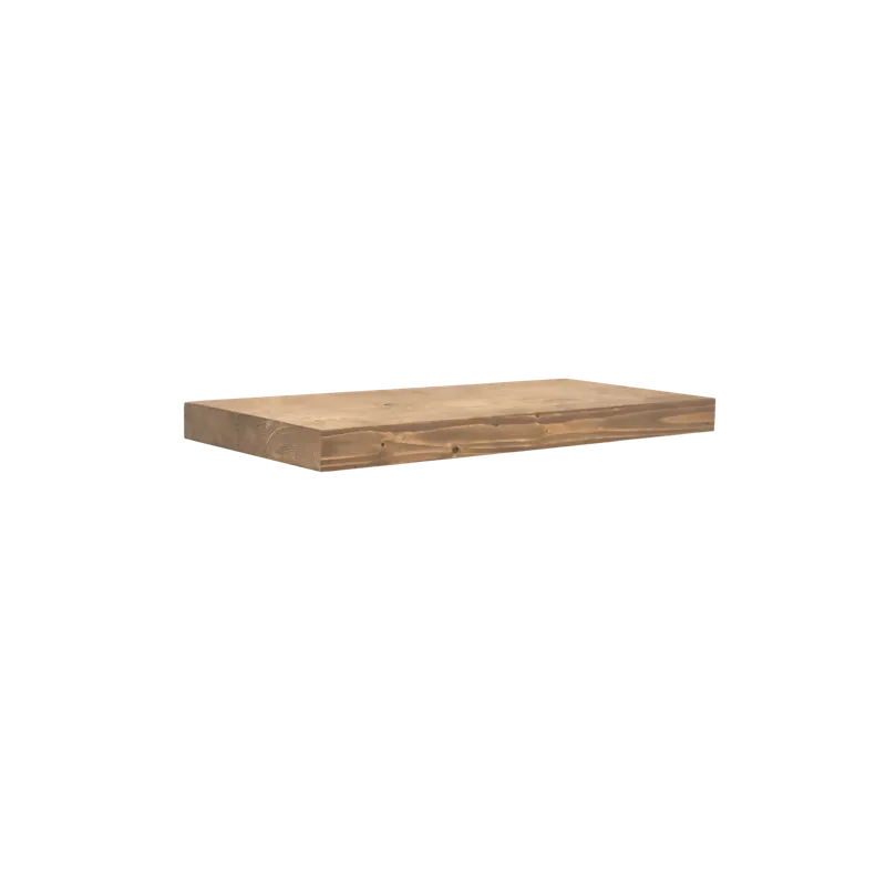 Mesita de noche de madera maciza flotante en tono roble oscuro de 45cm - Mesitas de noche