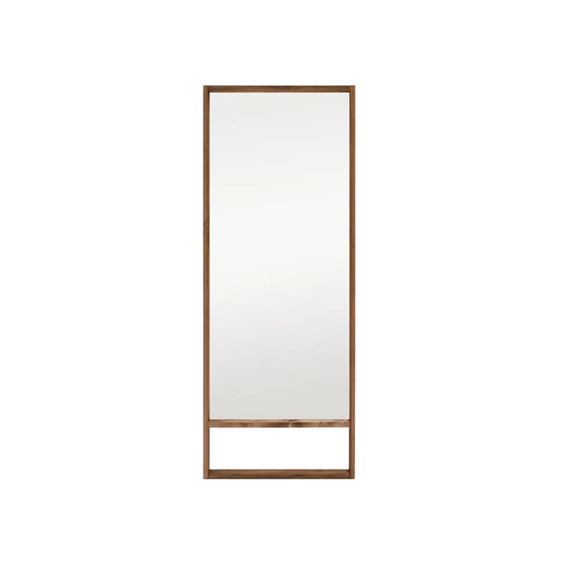 Espejo efecto madera maciza tono roble oscuro de 160x60cm - Espejos