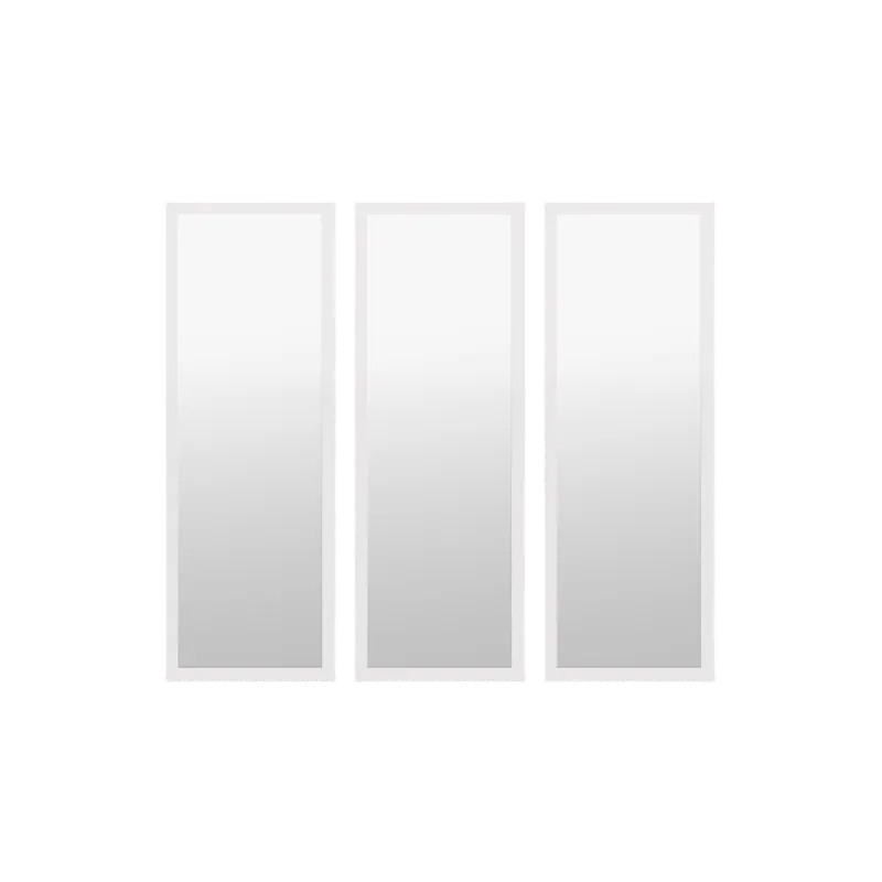 Set de 3 espejos de pared rectangulares de madera tono blanco de 90x30cm