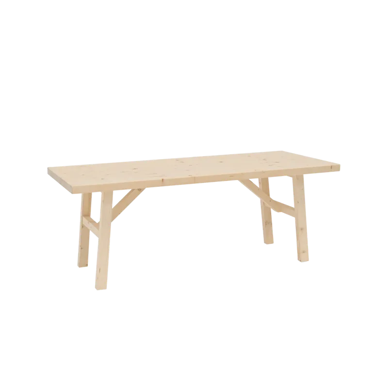 Mesa de centro de madera maciza acabado natural de 120x50cm - Mesas de centro