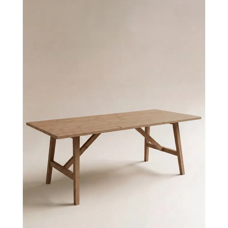 Mesa de comedor de madera maciza en tono roble oscuro de 120x90cm - Mesas de comedor
