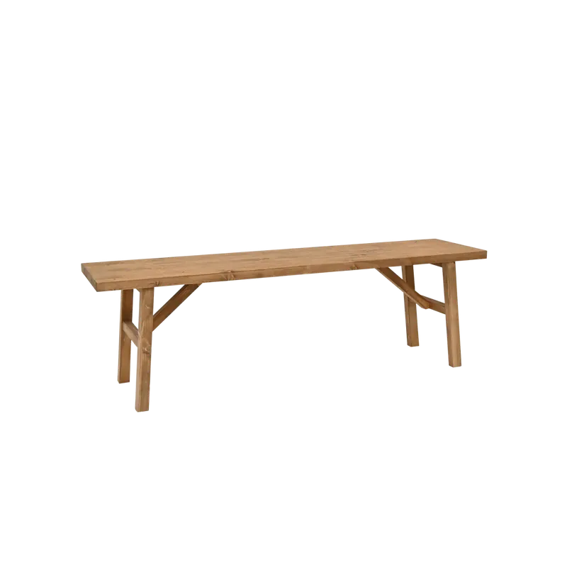Banco de madera maciza en tono roble oscuro de 115cm - Bancos y taburetes