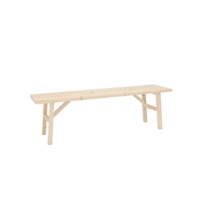Banco de madera maciza en tono natural de 115cm - Bancos y taburetes