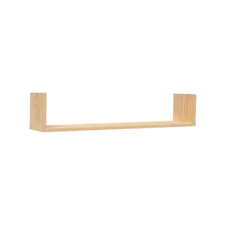 Estantería de madera maciza flotante acabado natural 60cm - Estanterías
