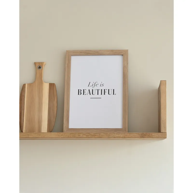 Estantería de madera maciza flotante acabado roble oscuro 60cm - Estanterías