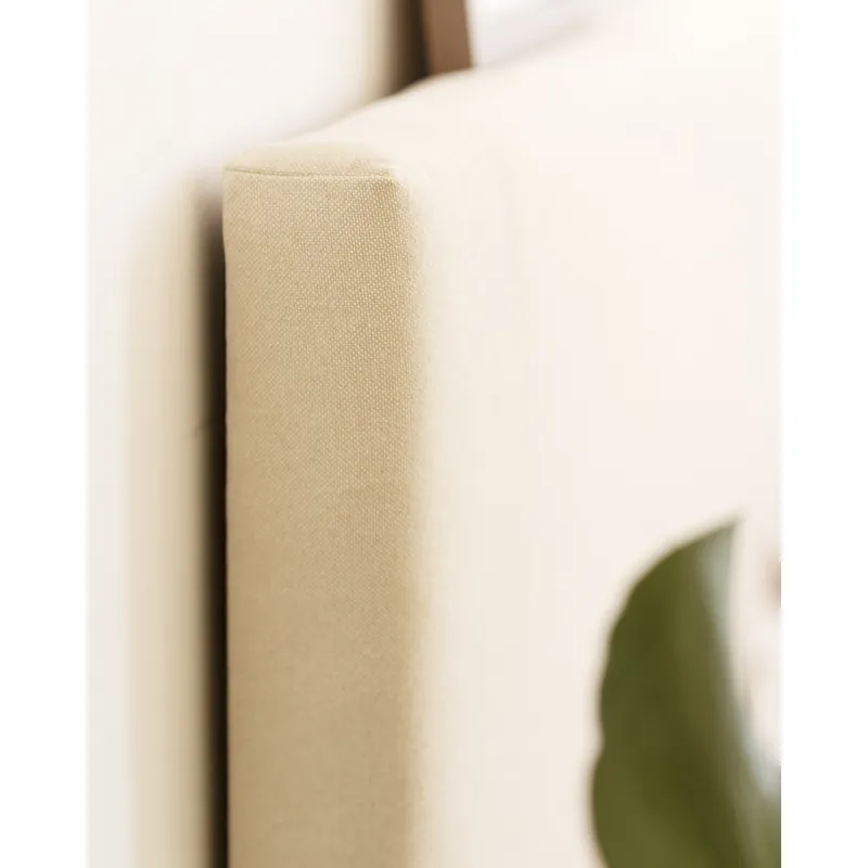 Cabecero tapizado de algodón en color beige de 90x80cm - Dormitorio