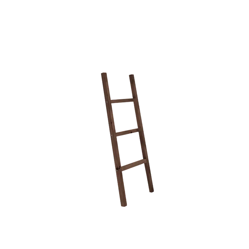 Escalera de madera maciza en tono nogal de 118x41cm - Accesorios