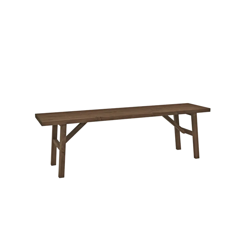 Banco de madera maciza en tono nogal de 115cm - Bancos y taburetes