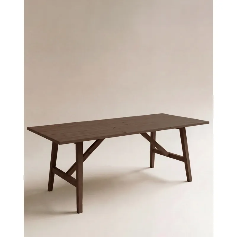 Mesa de comedor de madera maciza en tono nogal de 120x90cm - Mesas de comedor