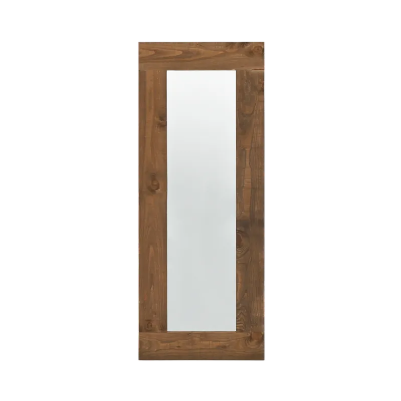 Espejo efecto madera maciza tono roble oscuro de 165x65cm - Espejos