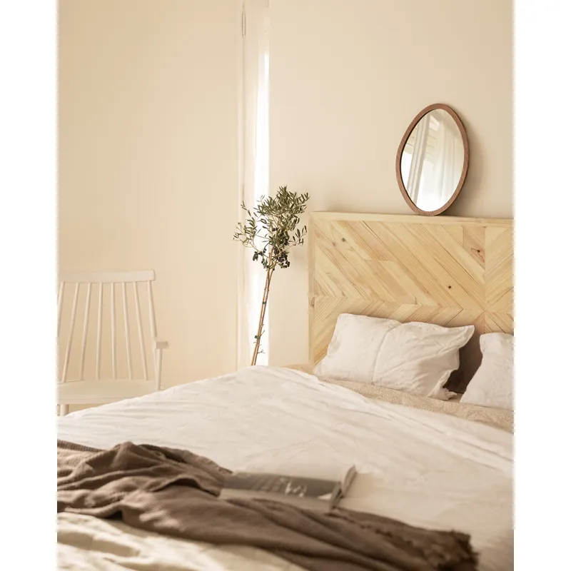 Cabecero de madera maciza estilo étnico en tono natural de 80x165cm - Cabeceros
