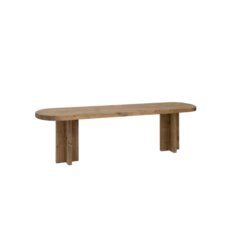 Banco de madera maciza en tono roble oscuro de 120cm - Bancos y taburetes