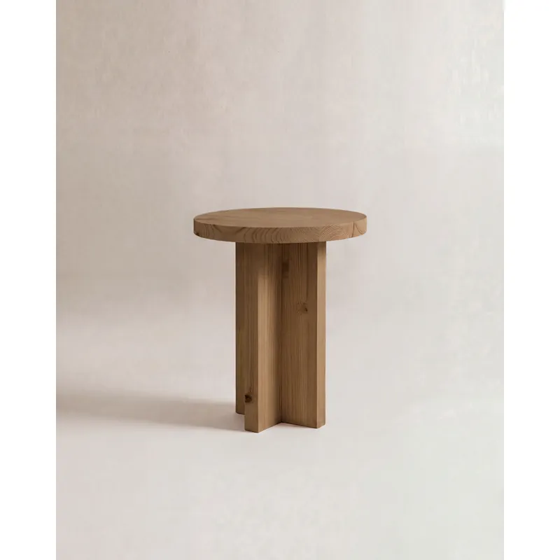 Mesita de noche de madera maciza en tono roble oscuro de 45x35cm - Mesitas de noche
