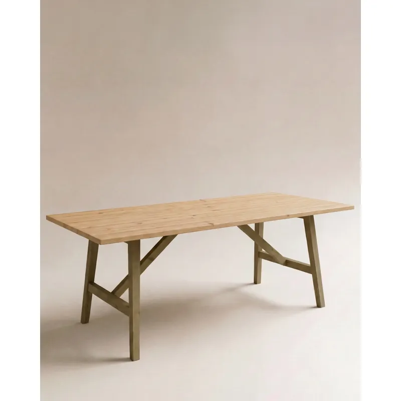 Mesa de comedor de madera maciza en tono verde de 120x90cm - Mesas de comedor
