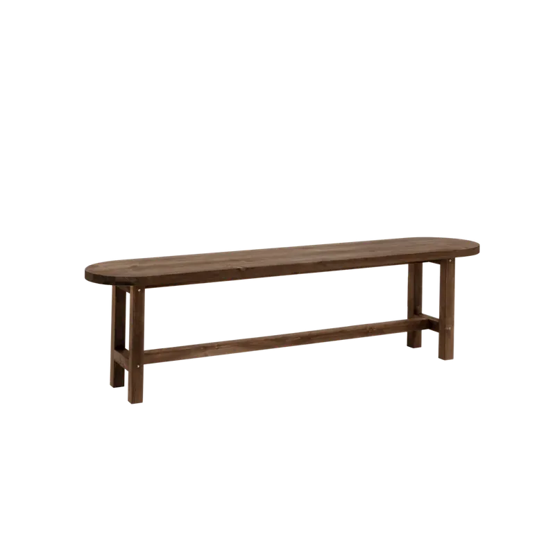 Banco de madera maciza en tono nogal de 120cm - Bancos y taburetes